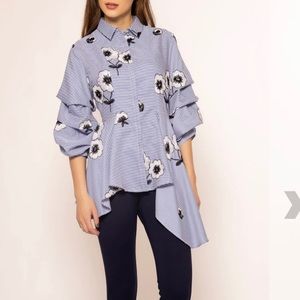 Striped Floral Blouse